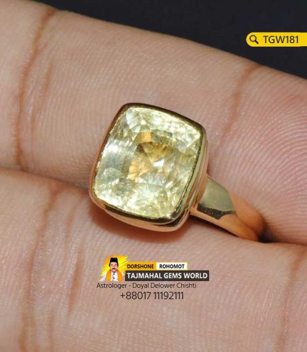 Ceylon Natural Yellow Sapphire Ring Price 160,000 TK in Bangladesh https://www.tajmahalgemsworld.com/