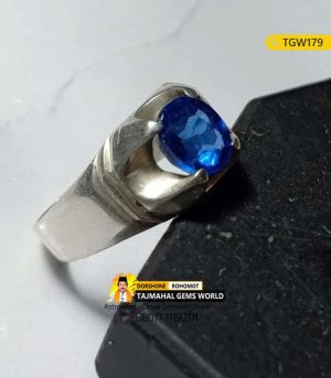 Handmade Blue Sapphire Stone Silver Ring Price 98,700 TK in Bangladesh https://www.tajmahalgemsworld.com/
