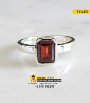 Ceylon Natural Red Garnet Gemstone Silver Ring Price 21,000 TK in Bangladesh https://www.tajmahalgemsworld.com/