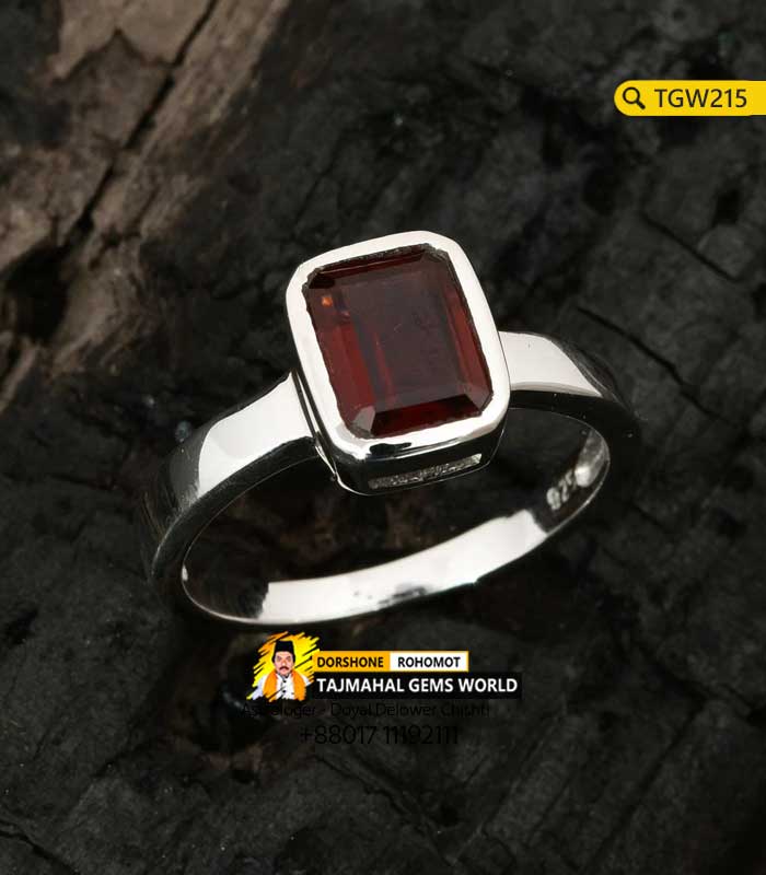 Ceylon Natural Red Garnet Gemstone Silver Ring Price 21,000 TK in Bangladesh https://www.tajmahalgemsworld.com/