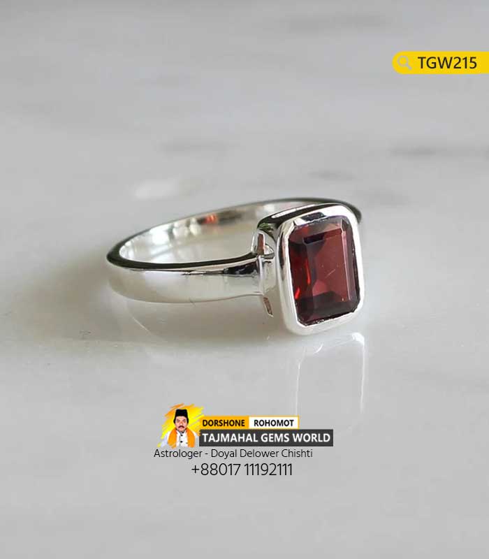 Ceylon Natural Red Garnet Gemstone Silver Ring Price 21,000 TK in Bangladesh https://www.tajmahalgemsworld.com/