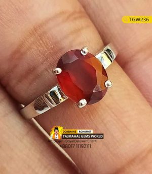 Hessonite Garnet Gomed Gemstone Silver Ring Price 4,500 TK in Bangladesh https://www.tajmahalgemsworld.com/