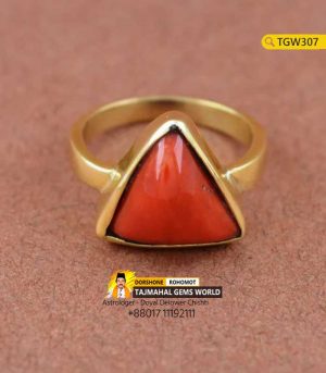 Italian Red Coral Ring Rakto Probal Stone Panchdhatu Metal Ring Price https://www.tajmahalgemsworld.com/