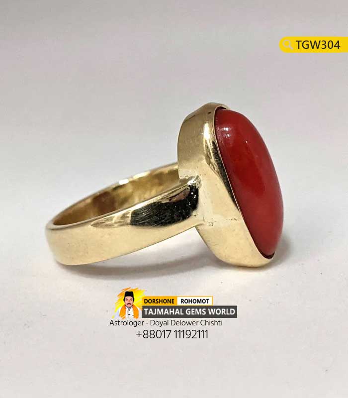 Italy Rakto Probal Ring Red Coral Gemstone Panchdhatu Ring Price https://www.tajmahalgemsworld.com/