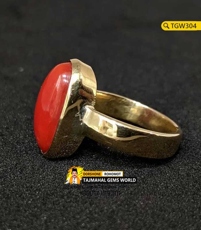 Italy Rakto Probal Ring Red Coral Gemstone Panchdhatu Ring Price https://www.tajmahalgemsworld.com/