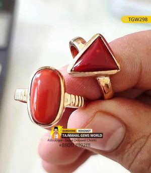 Japaness Red Coral Ring Lal Moonga Gemstone Panchdhatu Ring Price https://www.tajmahalgemsworld.com/