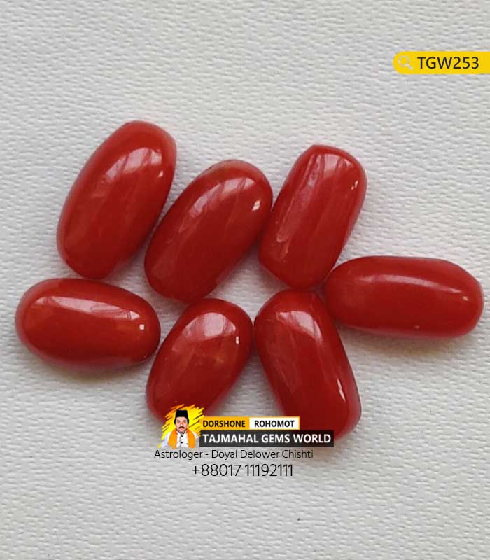 Natural Italian Red Coral Stone Oval Shape Price Per Ratti 2000 TK in Bangladesh https://www.tajmahalgemsworld.com/