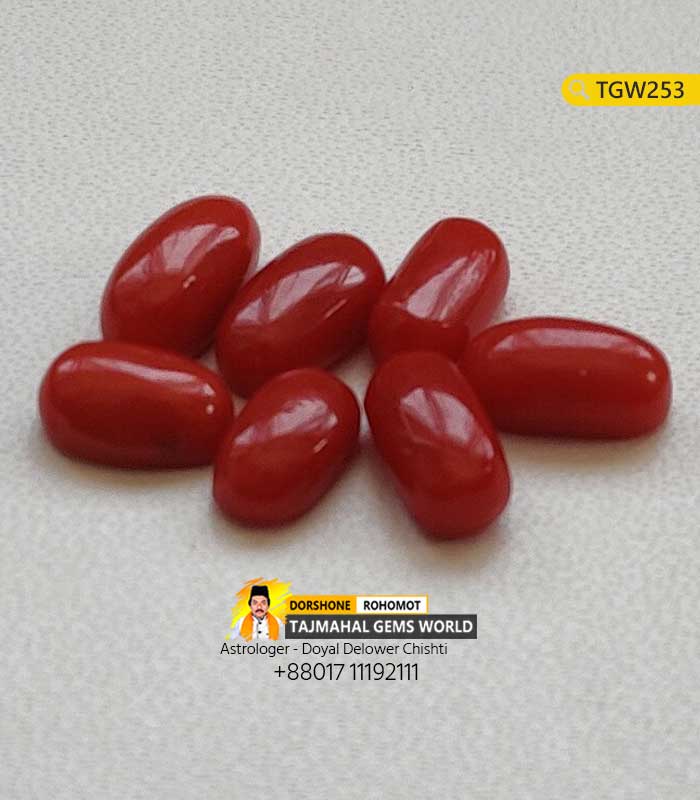 Natural Italian Red Coral Stone Oval Shape Price Per Ratti 2000 TK in Bangladesh https://www.tajmahalgemsworld.com/