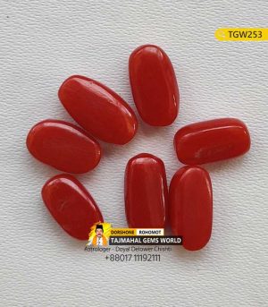 Natural Italian Red Coral Stone Oval Shape Price Per Ratti 2000 TK in Bangladesh https://www.tajmahalgemsworld.com/