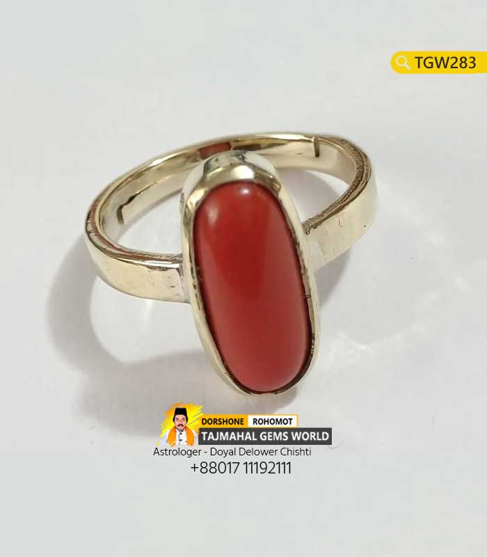 Red Coral (Moonga) Stone Panchdhatu Ring Price https://www.tajmahalgemsworld.com/