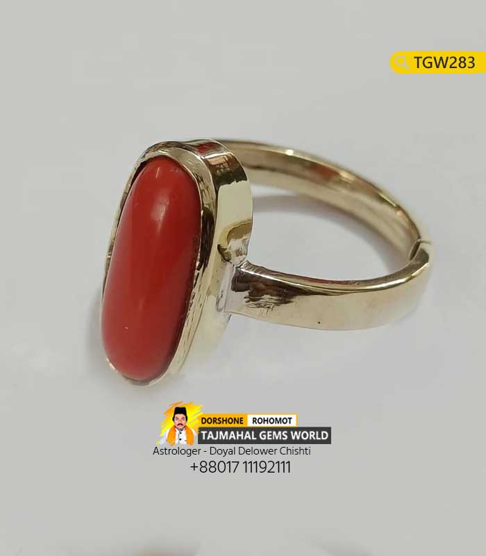 Red Coral (Moonga) Stone Panchdhatu Ring Price https://www.tajmahalgemsworld.com/