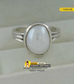 South Sea Pearl Ring Mukta Moti Silver RIng Price https://www.tajmahalgemsworld.com/