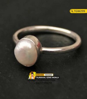 White Pearl Moti Ring Mukta Gemstone Ring Price https://www.tajmahalgemsworld.com/